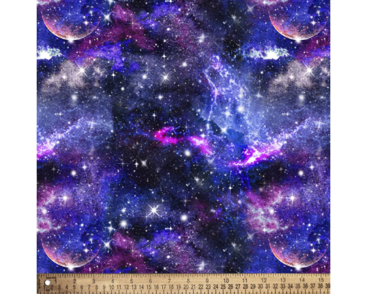 Universe Galaxy Moons Cotton Fabric | By The Yard | Sewing and Crafting | 44 inches wide
